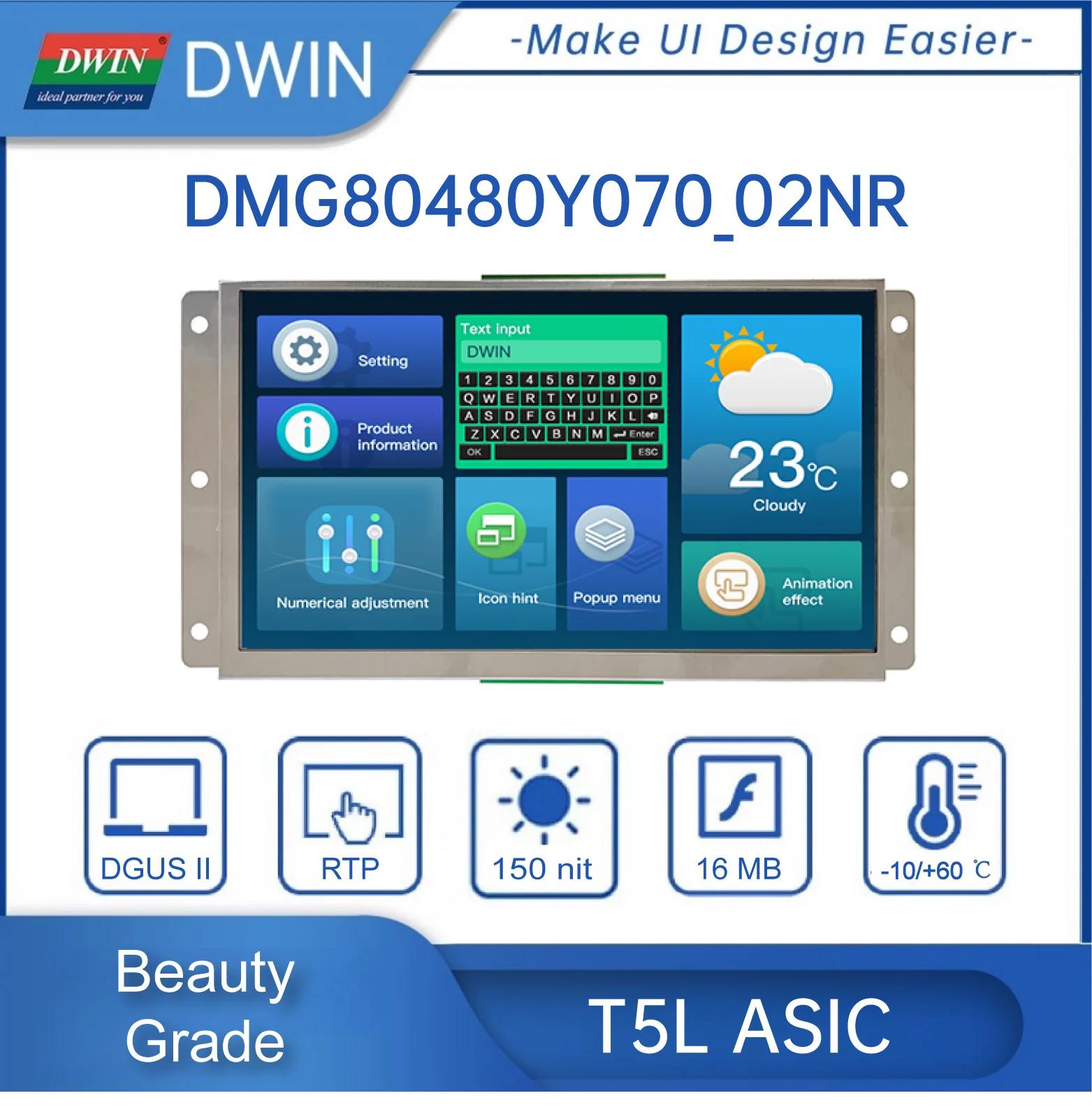 DWIN HMI Ʈ TFT LCD ÷ , TTL RS232 ̿ , ׼ ġ,  , DMG80480Y070_02NN/NR, 7 ġ, 800x480